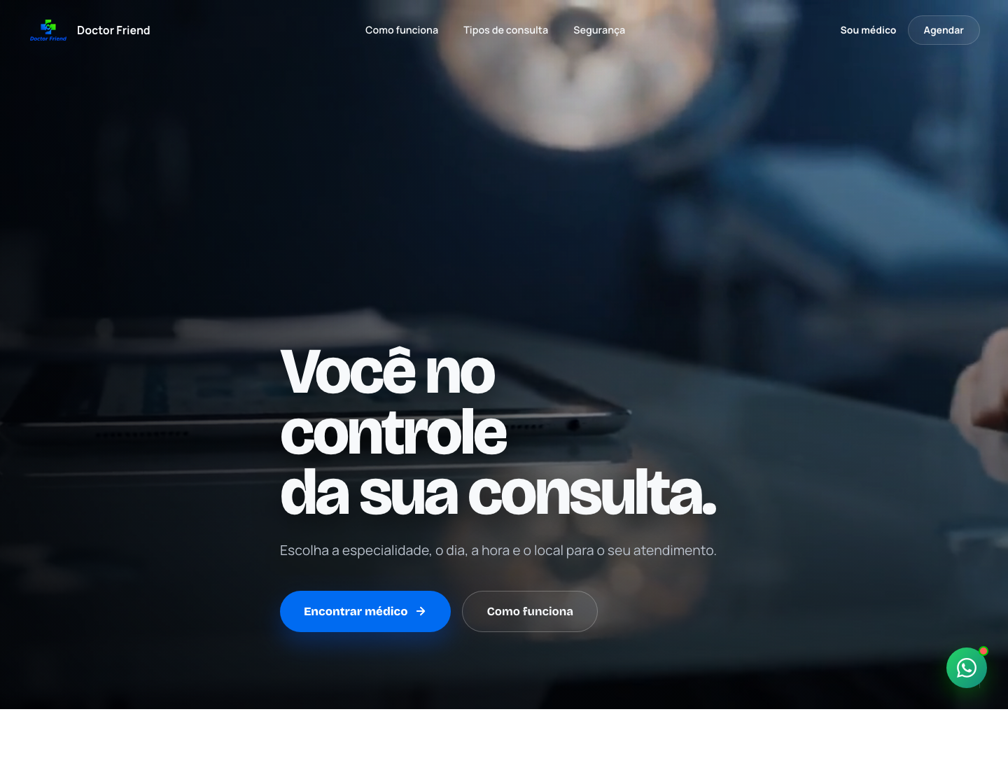 Landing page Doctor Friend